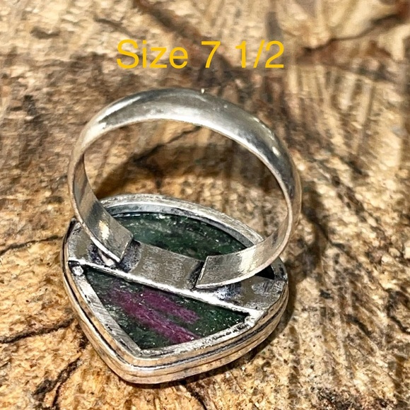 Anyolite Ruby Zoisite Ring Size 7 1/2 - Picture 13 of 14